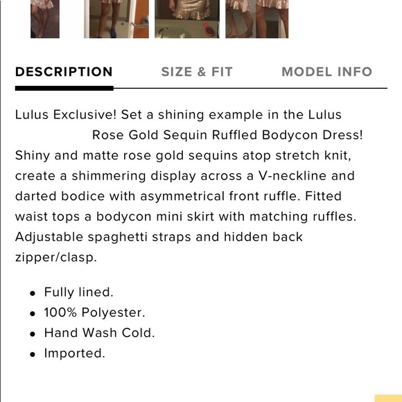 Lulu’s Rose Gold Pink Sequin Ruffle Mini Dress - Picture 7 of 9